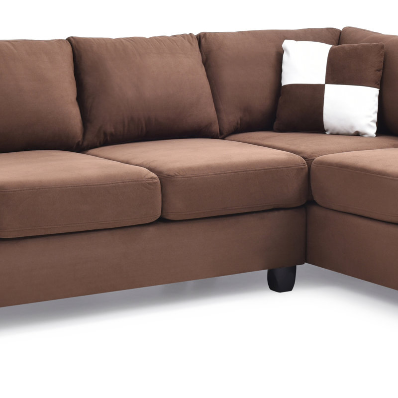 Canapé modulaire Malone G647B-SC (sans repose-pieds), Orienté à droite, Microfibre chocolat
