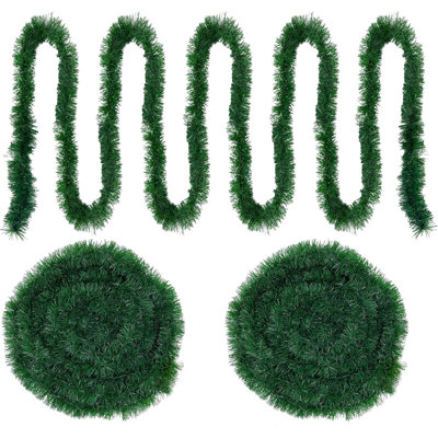 Ensemble de 2 guirlandes de Noël artificielles totalisant 100 pi, chaque 50 pi de guirlande de pin vert doux pour les fêtes de Noël