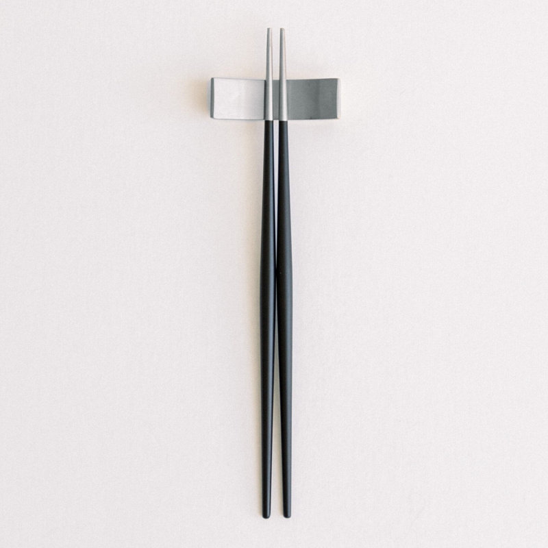 Luna Stainless Steel Chopsticks, Brushed Black/Silver
