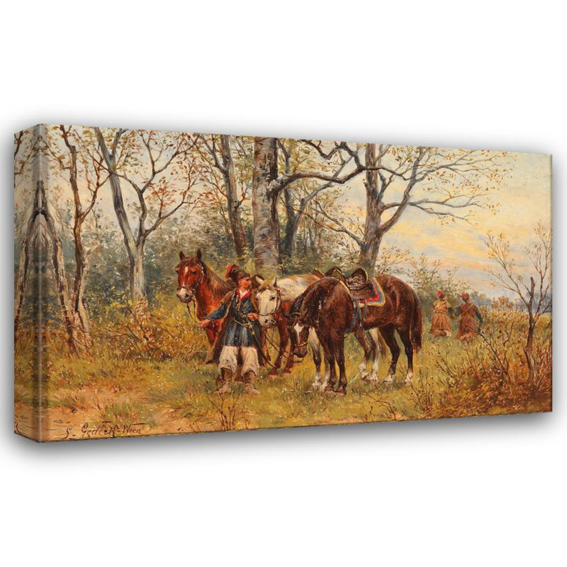 "Kosakenpatrouille" by  Ludwig Gedlek - Gallery Wrap Canvas Wall Art, 24" H x 17" W