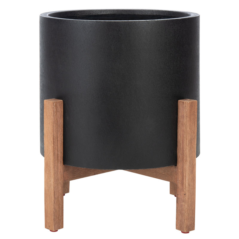 Tabitha Pot Planter, Black, 19" H X 17.1" W X 17.1" D