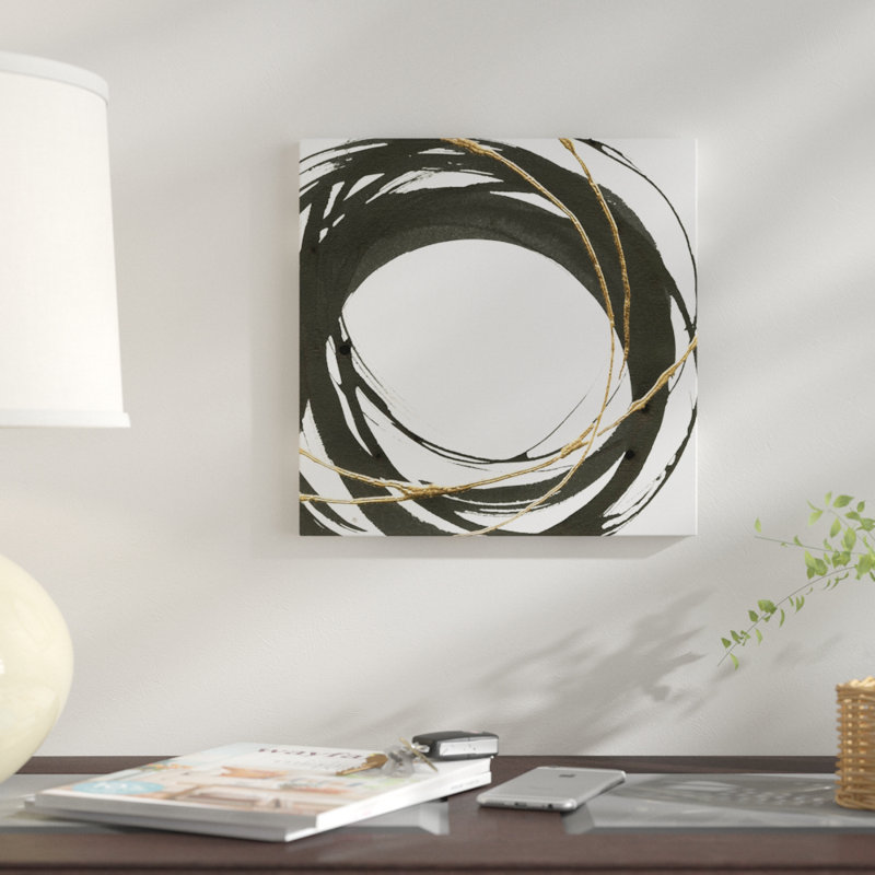 «Gilded Enso III», impression sur toile, H 48 po x l 48 po x P 1,5 po, Pas de tapis, Toile tendue