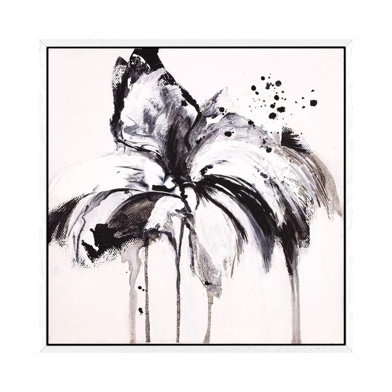 Moon Flower IX by Jude Remedios - Painting on Canvas, 45.72cm H x 45.72cm W x 3.81cm D, White Framed