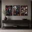 Ensemble de 3 toiles murales pour l'Halloween : Docteur de la peste rouge, Faucheuse et squelette-641094374