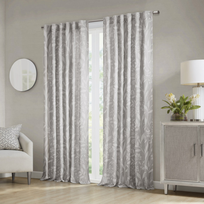 Floral Curtain Panel(Only 1 Pc Panel), 52" W x 84" L