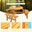 6-Person Circular Outdoor Wooden Picnic Table For Patio, Backyard, Garden, Built-In Benches-319060951