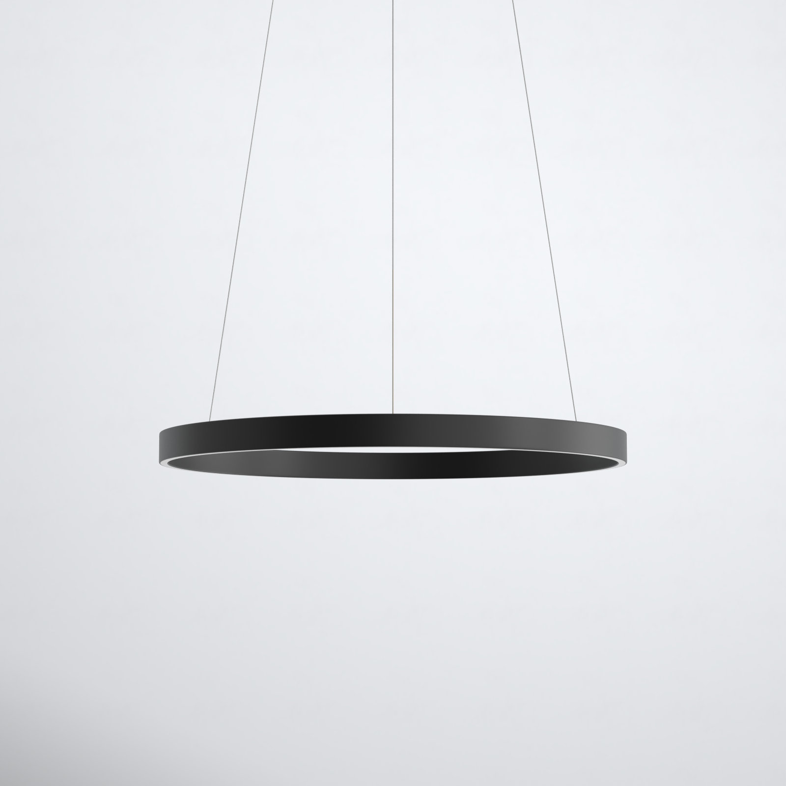Mills Single Light Dimmable LED Pendant, 1.25" H x 23.5" W x 23.5" D, Black