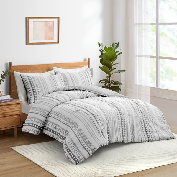 Farhia Microfiber Twill Striped Comforter Set