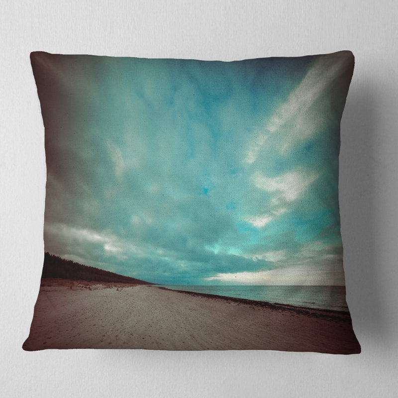 Oreiller de mer baltique avec nuages mer mer mer, 16 po x 1 po, Coussin décoratif