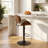 Modern Upholstered Swivel 24”H Barstool, Adjustable Height Counter Stool with Bentwood, Faux Leather Upholstered Bar Stool with Metal Frame-1318632432