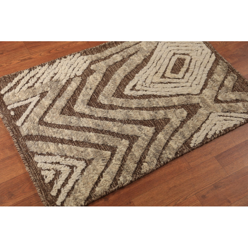 Tapis indien à motif géométrique 2x3
