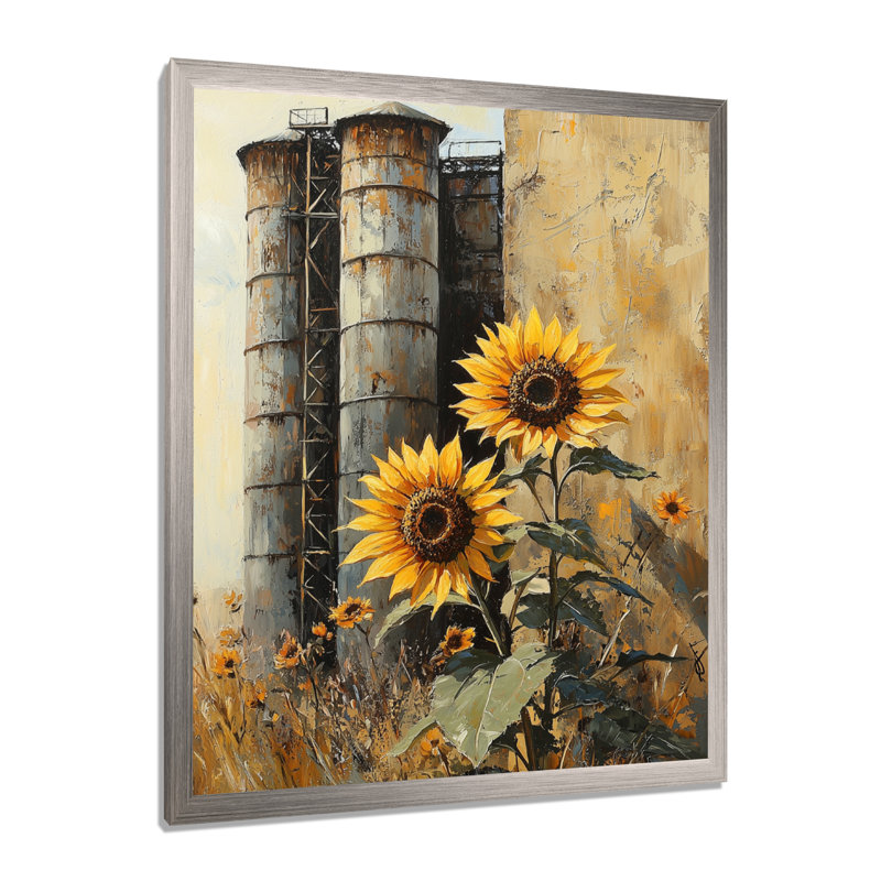 Dolci - art mural floral, H 32 po x l 16 po, Argent argent, Reproduction encadrée sans passe-partout