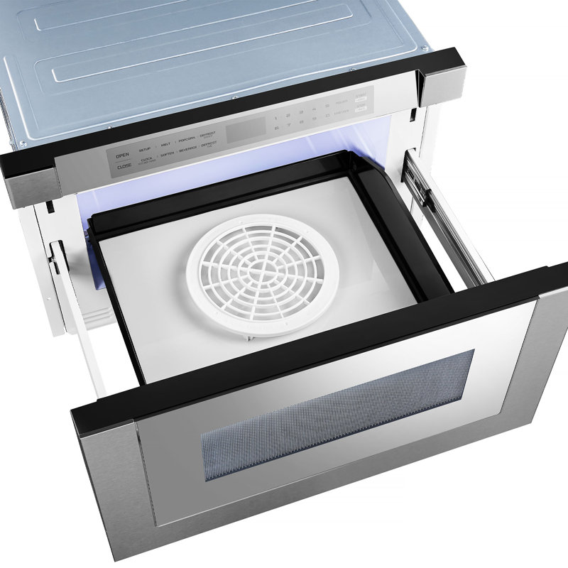 XO Appliance 1.2 Cubic Feet 1000 Watt Microwave Drawer with Sensor Cooking, Silver Mirror