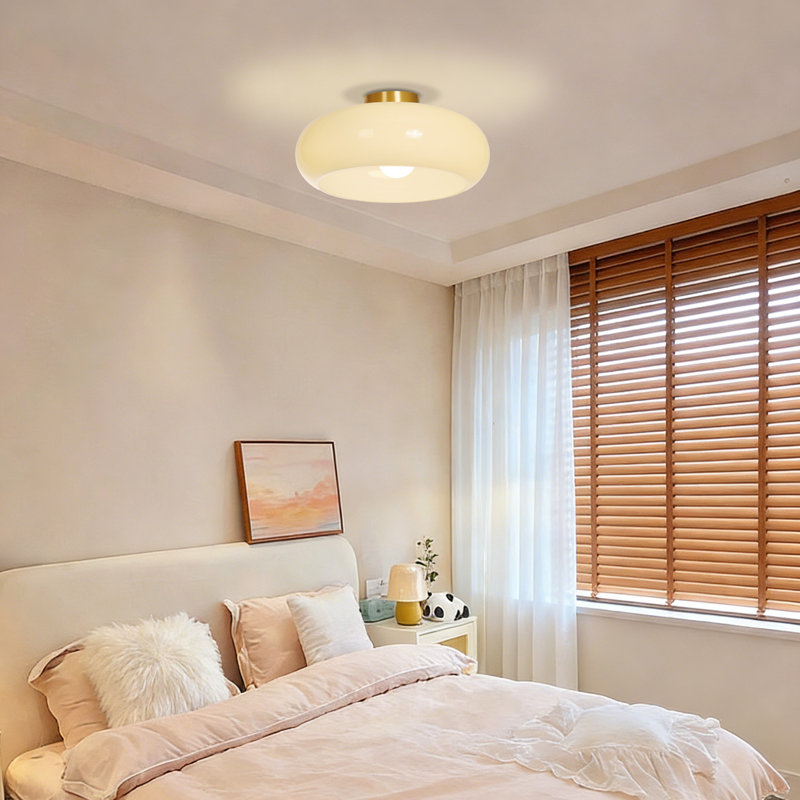 Modern Glass Flush Mount Ceiling Light for Entrance Hall, 5.31" H x 15.75" W x 15.75" D