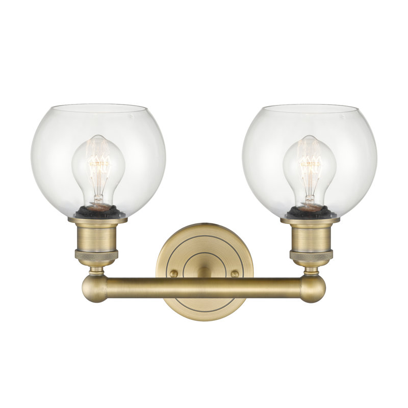 Cambria 2 - Light Dimmable Vanity Light, Clear, Brushed Brass