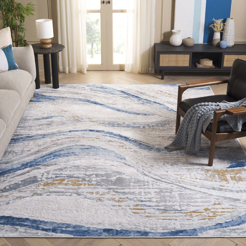 Tapis beige / bleu clair Palma 334, Tapis de couloir 2 pi 2 po x 9 pi