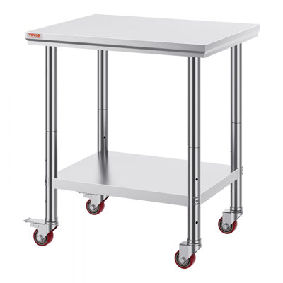 Stainless Steel Work Table with Wheels 24 x 30 Prep Table with casters Heavy Duty by 17 Stories