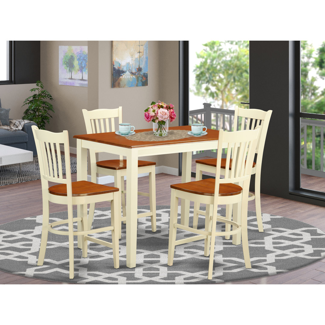 Socha Solid Wood Solid Wood Top Four Leg Dining Set Charlton Home® 
