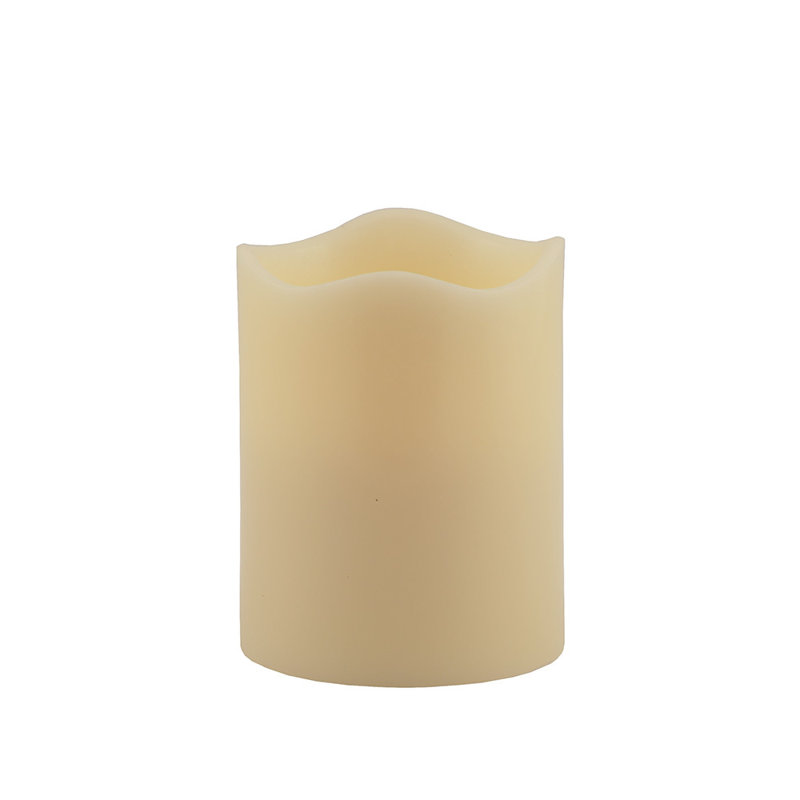 Ivory Flameless Pillar Candle, 5" x 4" Pillar