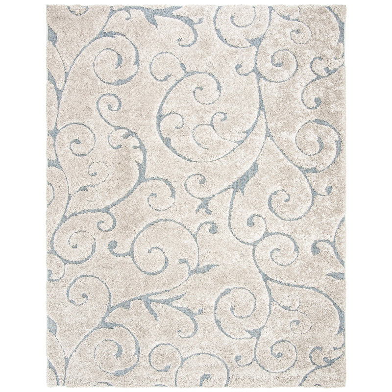 Tapis gris Chaffin, Rectangle 8 pi x 10 pi, Beige/Gris bleu