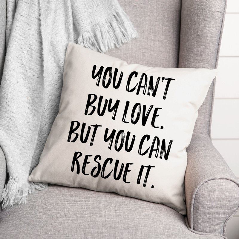 Coussin décoratif Rescue Love, 16 po x 1 po
