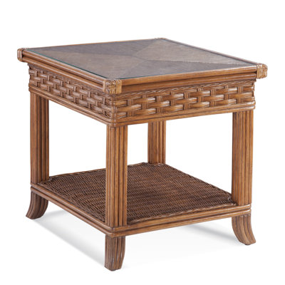 Somerset Glass Top End Table with Storage by Braxton Culler