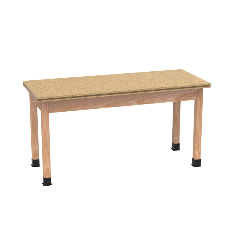 Série de tables à tablier PerpetuLab, H 36 po x L 60 po x l 21 po, Composite de comptoir naturel / chêne