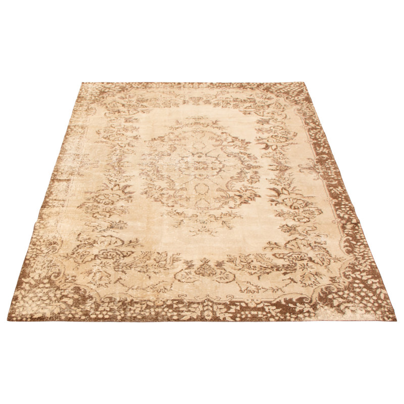 Tapis kaki clair rétro Vincente 7 pi 0 po x 10 pi 0 po