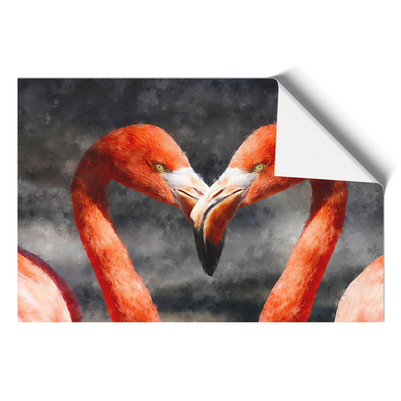 Pink Flamingo Painting - Frameless Print, 30cm H x 42cm W x 0.1cm D