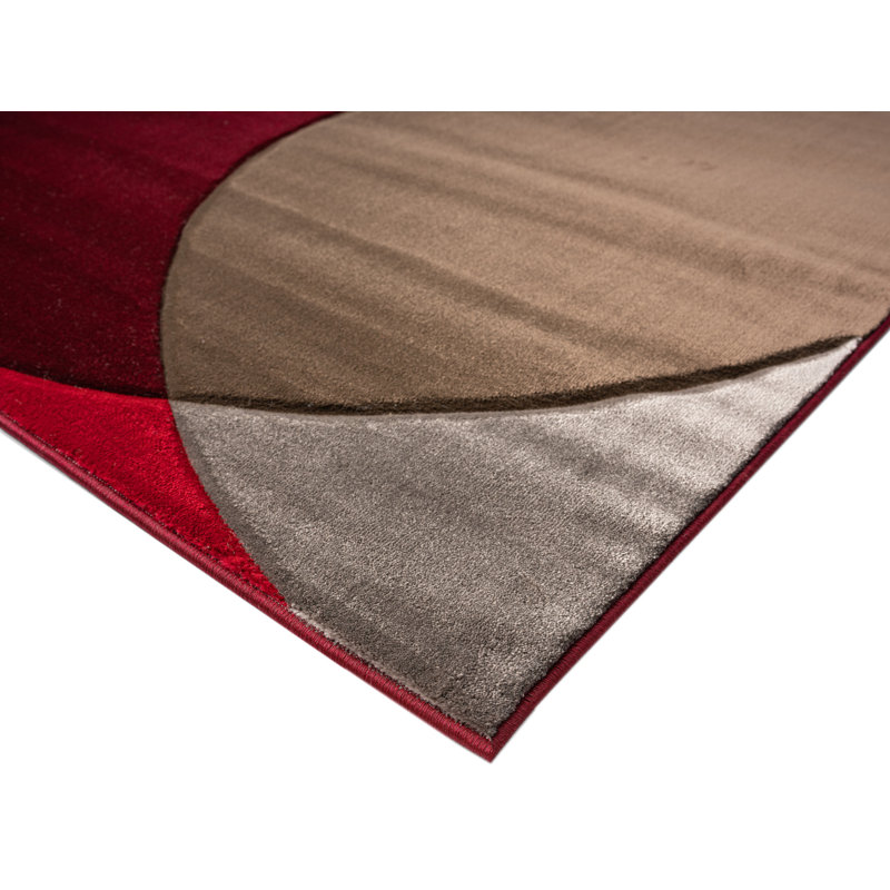 Tapis rouge / brun Janley, Rectangle 2 pi 1 po x 3 pi 3 po