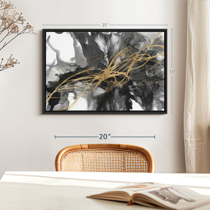 Abstract " Golden Vortex I ", 17" H x 25" W