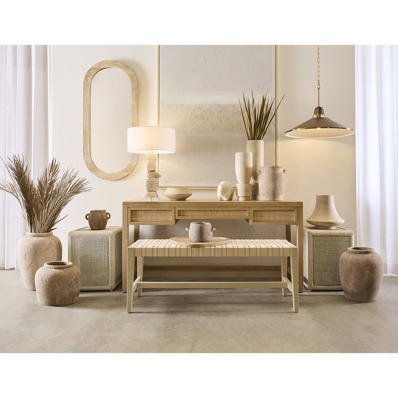 Tall Whitewashed Mango Wood Table Vase