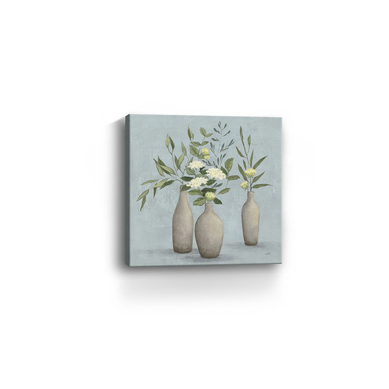 Fleurs bohémiennes dans des vases en céramique, impression sans cadre