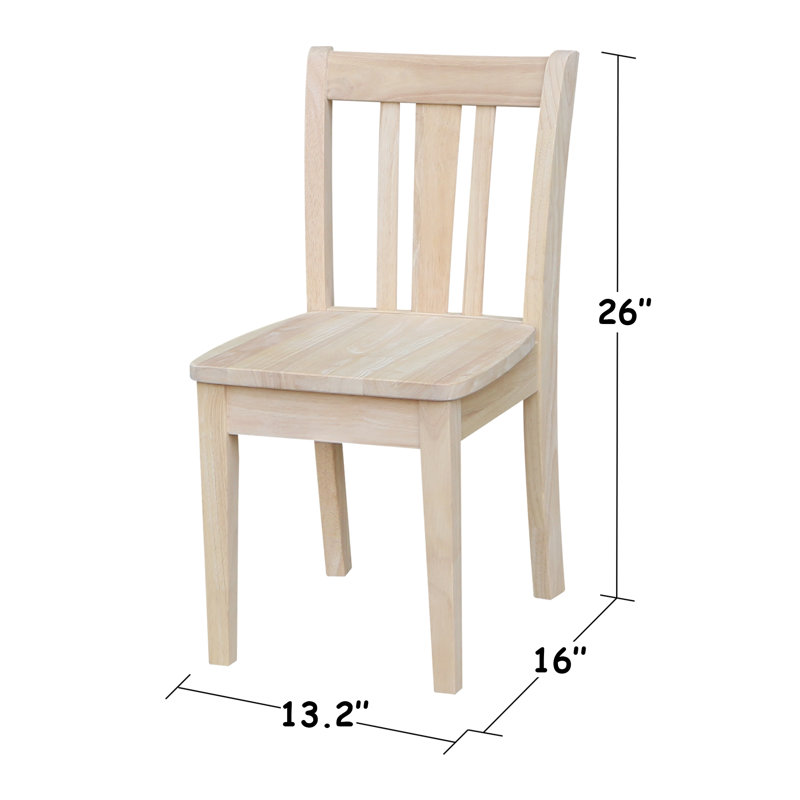 Ensemble de table rectangulaire et de chaises Charbel Kids, Brut / prêt à finir