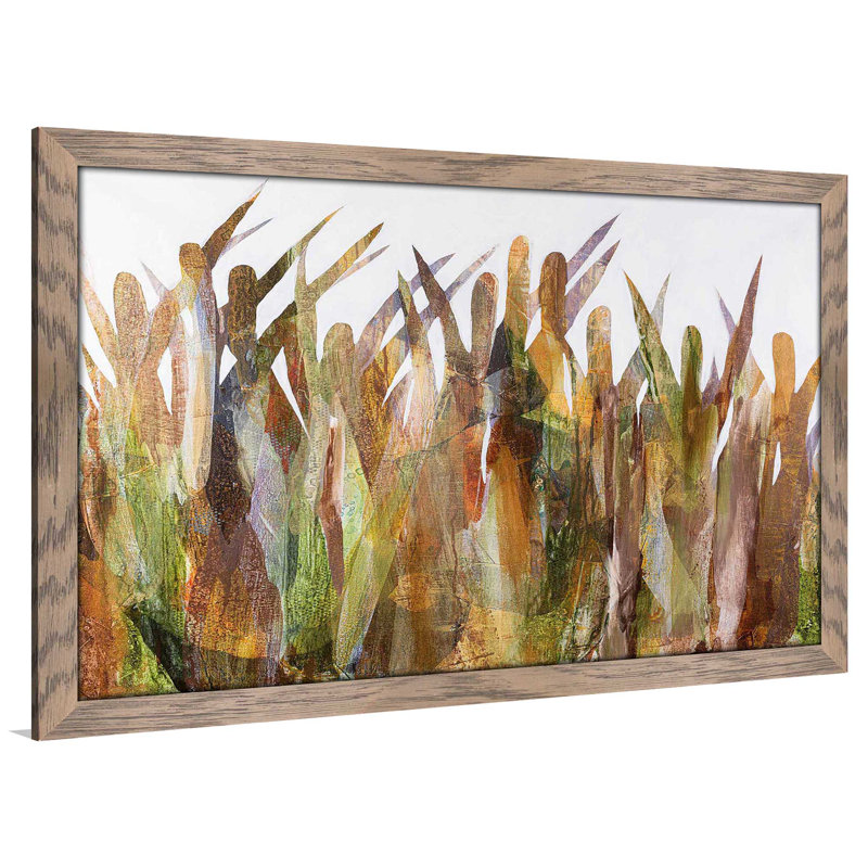 Quenouilles II - Peinture, Cadre taupe délavé, H 27,5 po x l 39,5 po x P 0,75 po