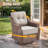 Acton 2 - Person Outdoor Wicker Swivel Rocker Seating Group With 6" Thick Cushions And Side Table-1100550656