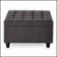 Grand repose-pieds de rangement carré avec pieds en bois, table basse capitonnée à boutons pour une utilisation polyvalente-1392269577