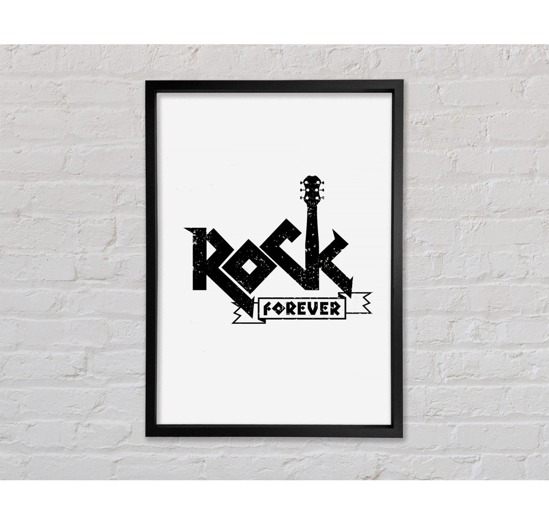 Rock Forever - Einzelner Bilderrahmen Typografie auf Leinwand