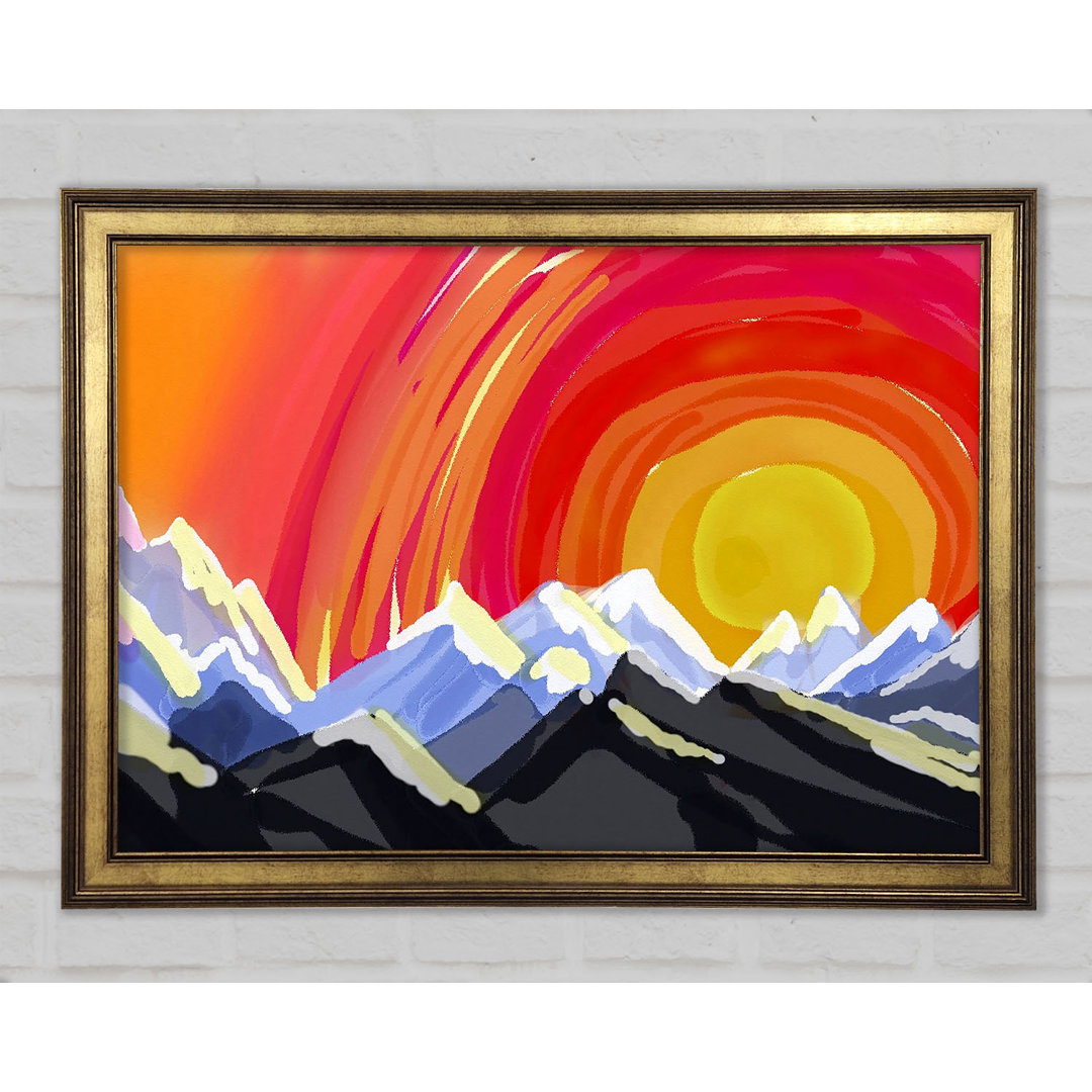 Gerahmter Kunstdruck Mountain Peak Sun