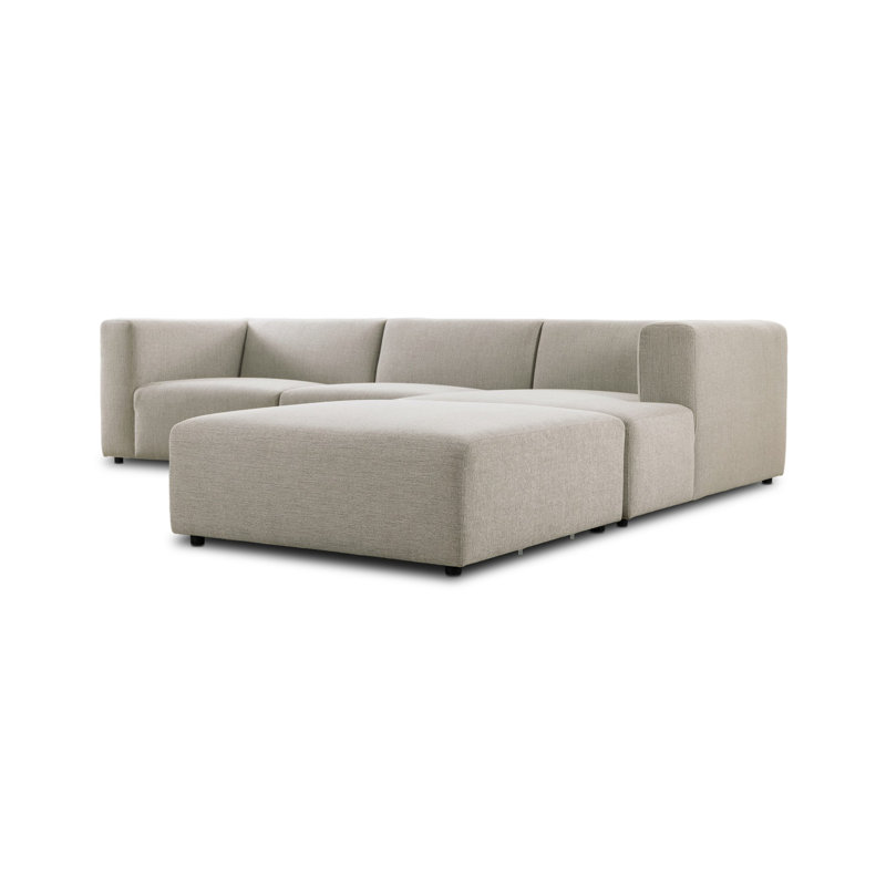 Lawndale 3PC LAF Sectional W/ Ottoman-Napa Sandstone, Right Hand Facing