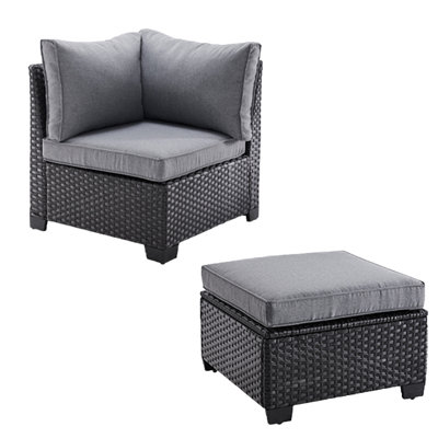 Patio sofa with ottoman