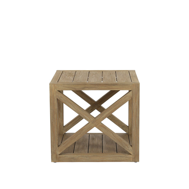 Modena Solid Wood Side Table, Coastal Teak