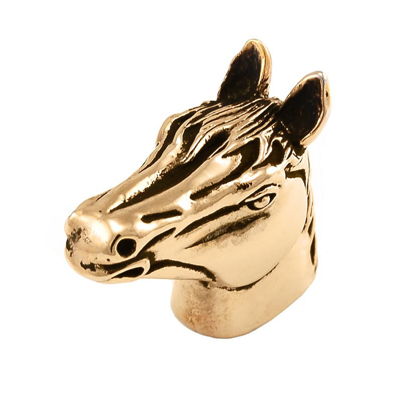 Equestre Novelty Knob, Antique Gold, 1.5" H x 0.625" W x 1.25" D