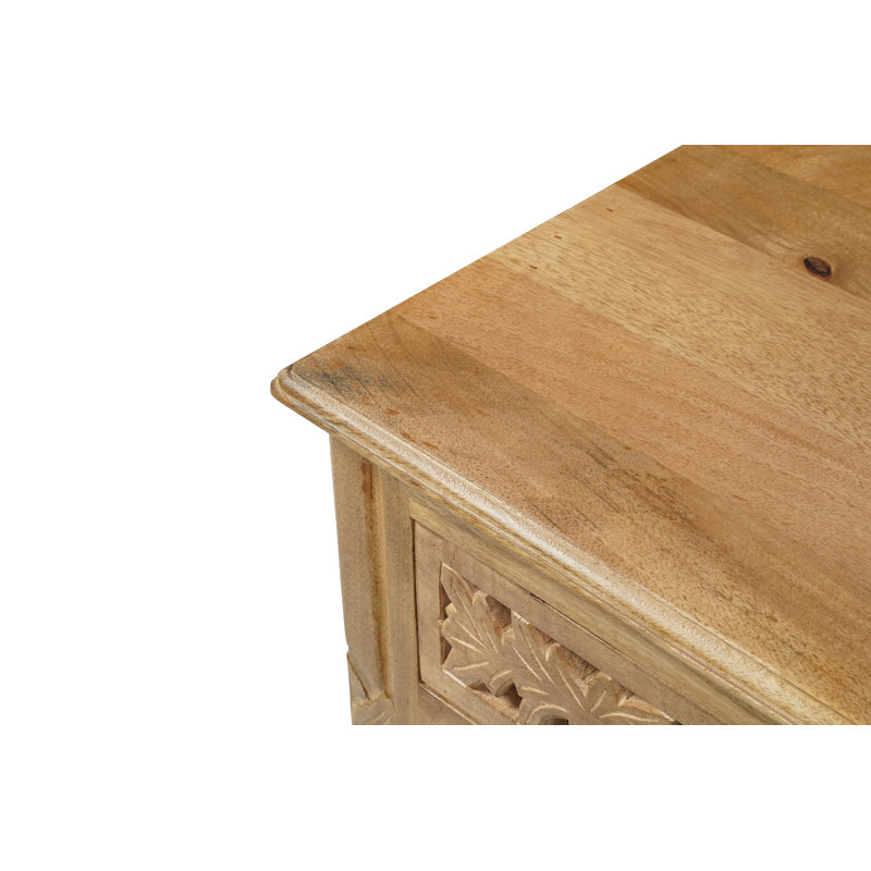  Table de chevet en bois massif l 22 po Harleen, À gauche, Brun