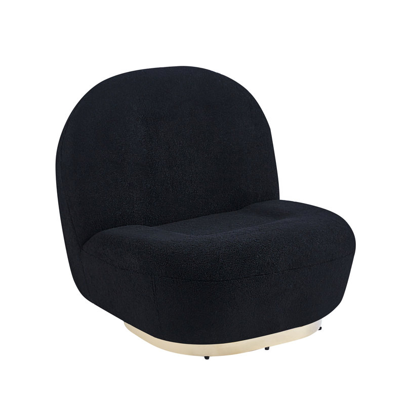 SWIVEL BARREL CHAIR,Living room chair,Bedroom chair with ergonomic curved back, Black Velvet