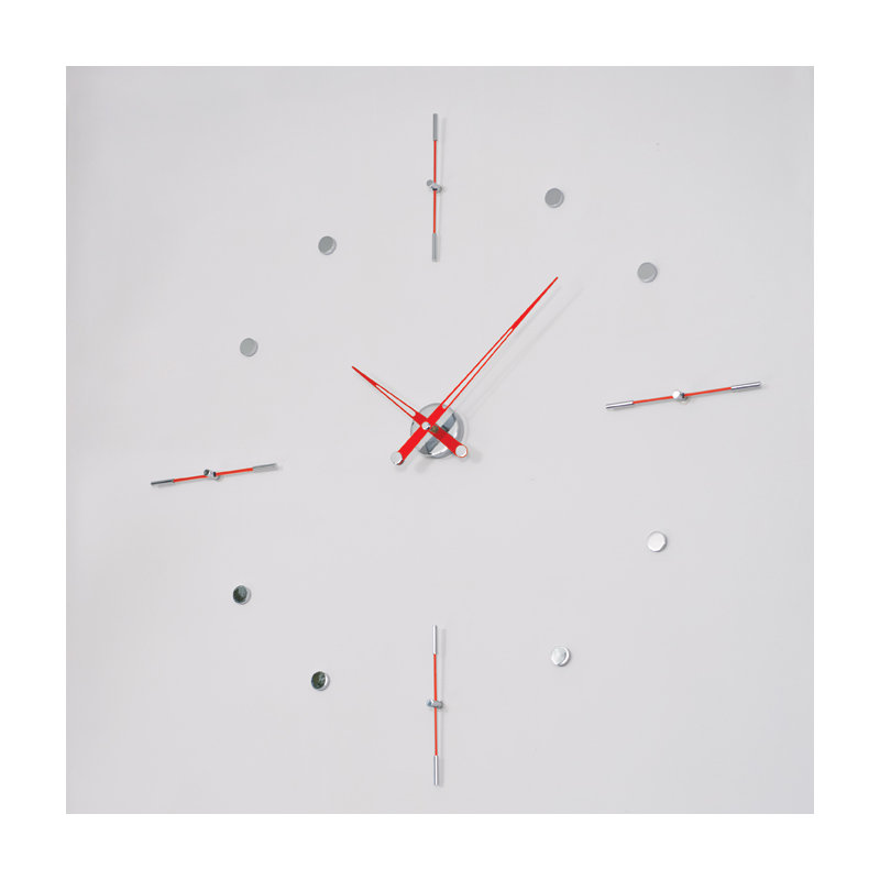 Mixto Analog Wall Clock, Red Lacquered, Small