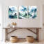 Encre de Chine, art mural sur toile, impression de montagne et rivière (ensemble de 3)-776159857