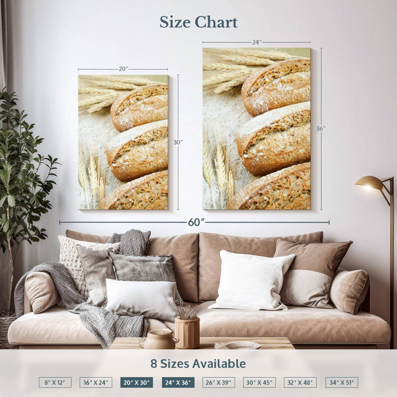 Yarlin Three Wheat Loaves, 36" H x 24" W