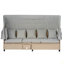 Ensemble 4 pièces de canapé de patio en résine tressée résistant aux rayons UV avec auvent rétractable, coussins et table élévatrice