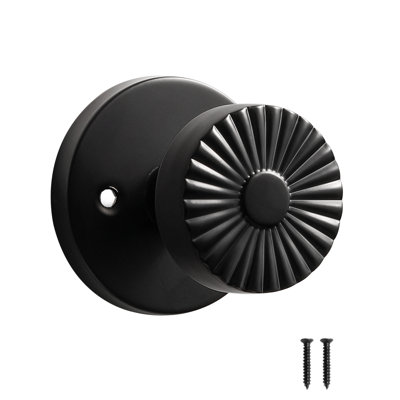 MRML Black Dummy Door Knob, Non-Turning Single Sided Handle, Interior Hall Closet Pantry Decorative Black Door Knob, Stainless Steel Knob